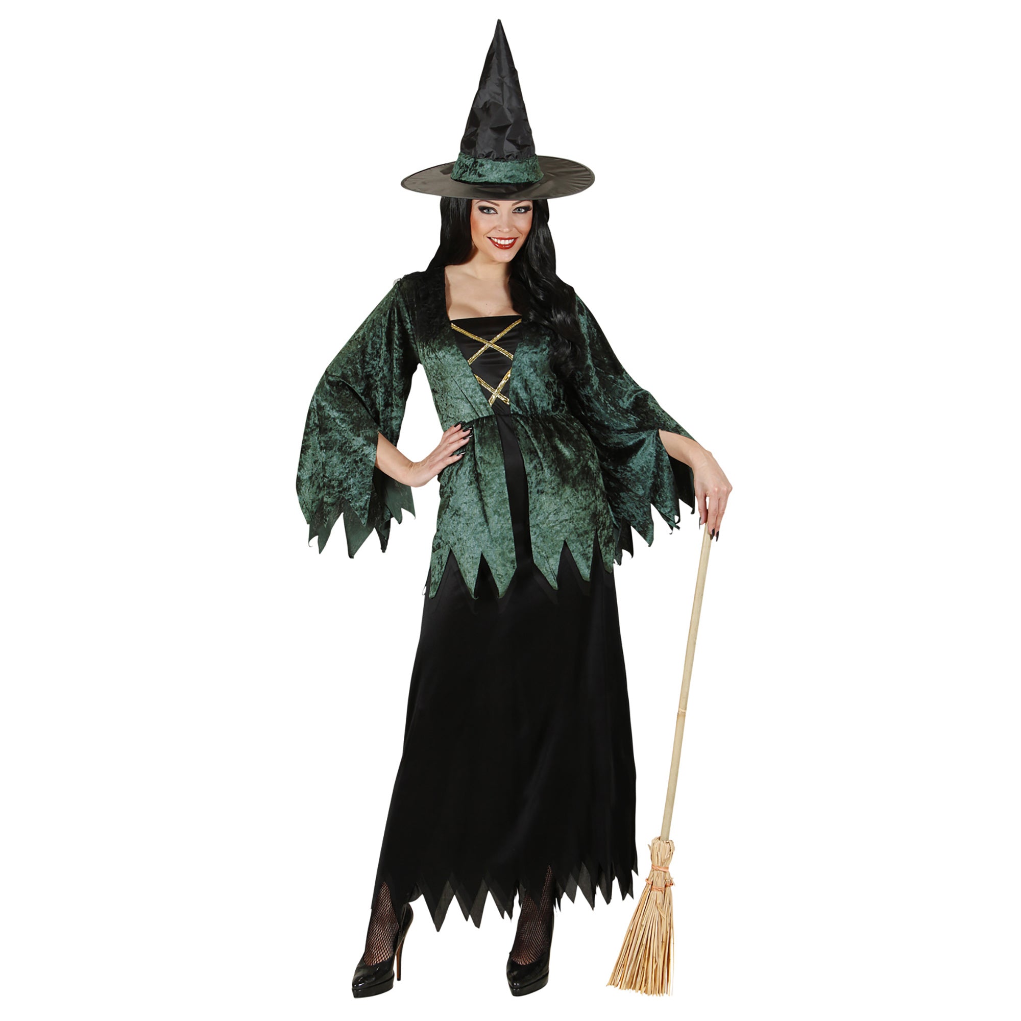 "Groene heks Halloween kostuum voor dames - Verkleedkleding - Medium"