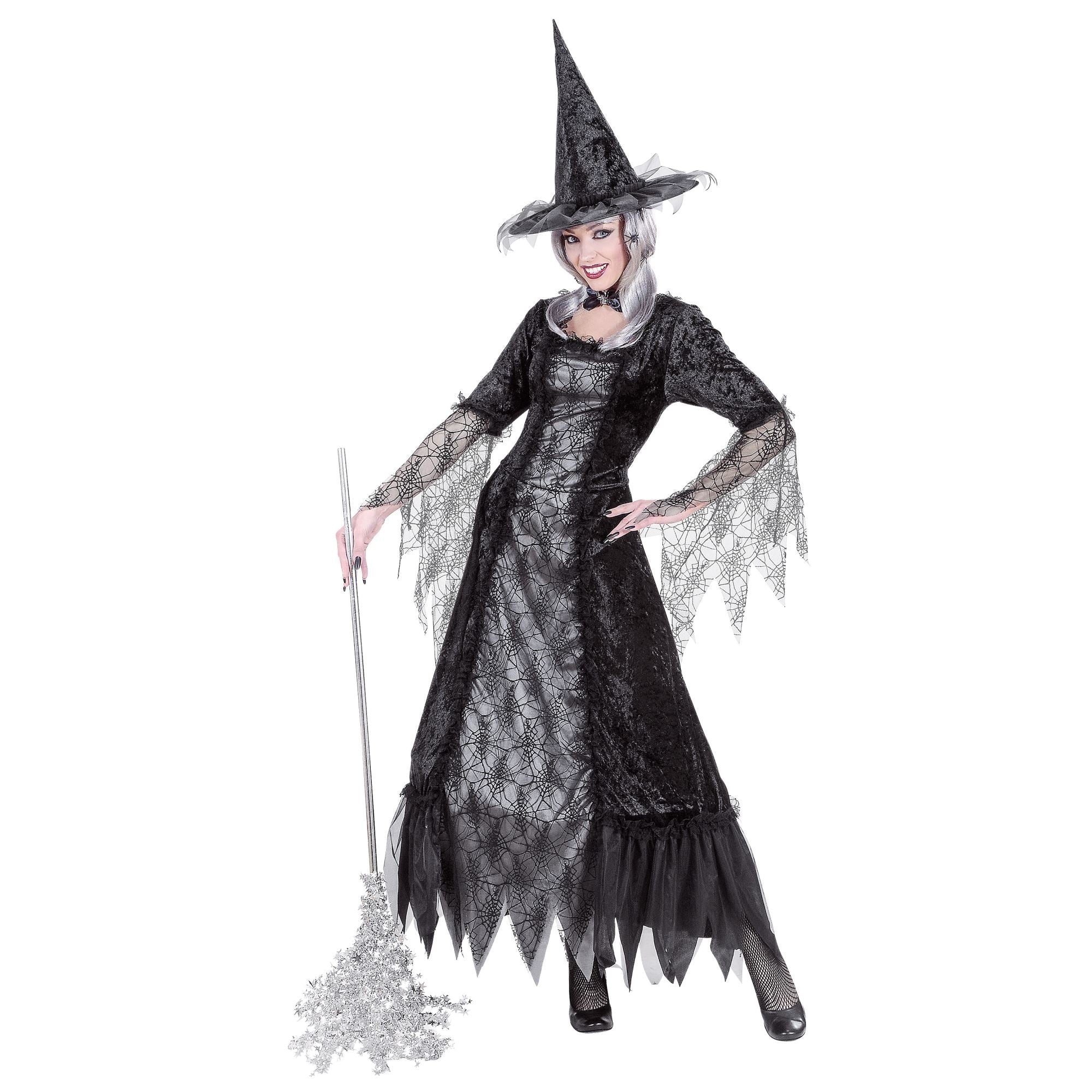 "Verkleedkostuum heks met spinnenweb dames Halloween outfit - Verkleedkleding - XL"