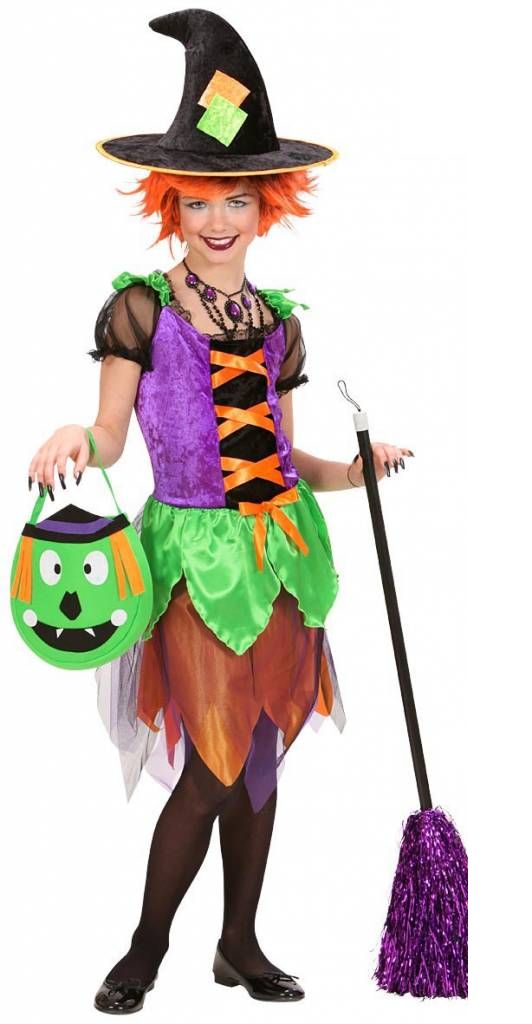 Heksen jurk Hallowena kinderen 128cm