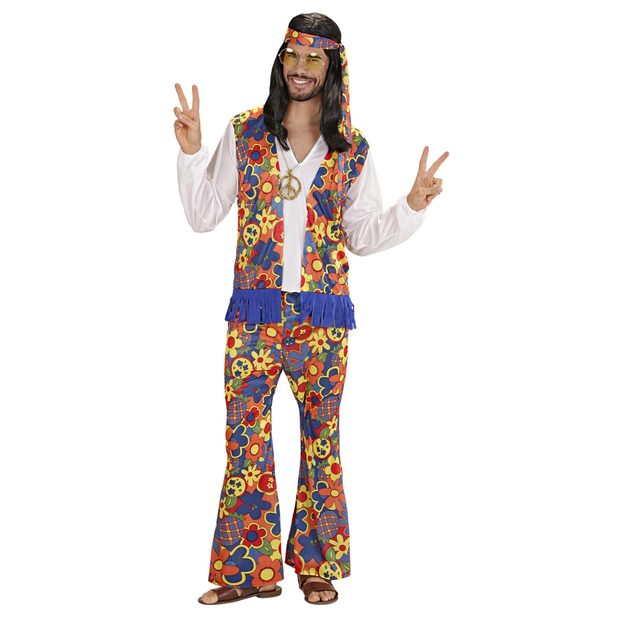 Hippie bloemen kostuum voor volwassenen - Verkleedkleding - Maat M