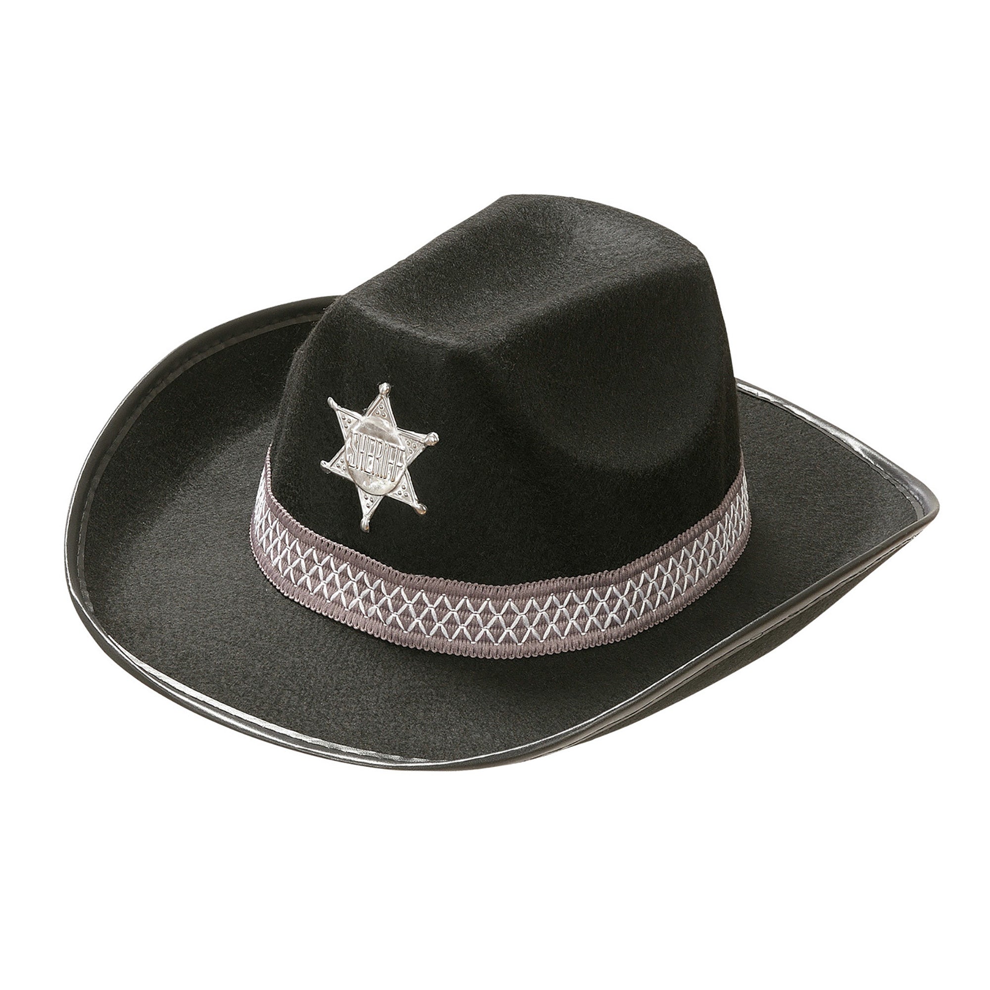 Widmann - Sheriff Kostuum - Hoed Sheriff Kind, Zwart - zwart - Carnavalskleding - Verkleedkleding