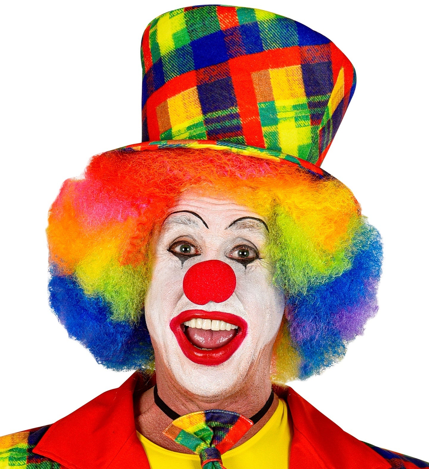 Widmann - Clown & Nar Kostuum - Kleurige Hoed Clown Geblokt - multicolor - Carnavalskleding - Verkleedkleding