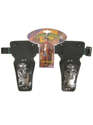 Holster wild west dubbel zwart kind 90cm