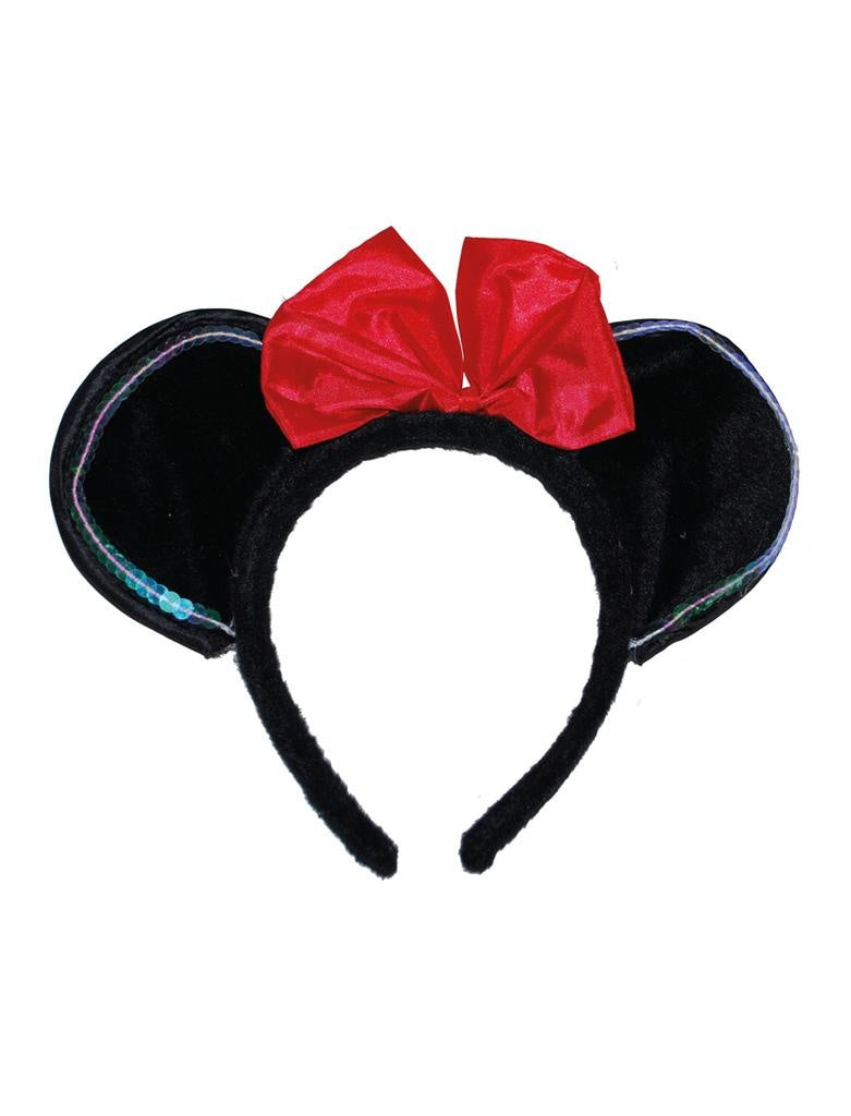 Mooie Tiara voor Minnie Mouse met fel rode stoffen strik