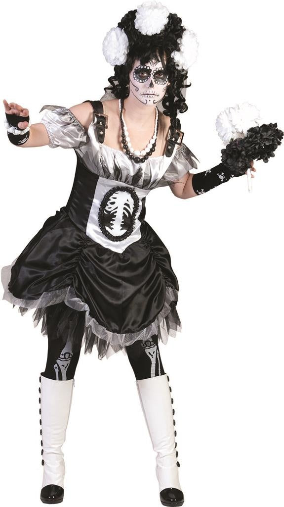 "Chique skeletten Halloween kostuum voor dames - Verkleedkleding - Large"