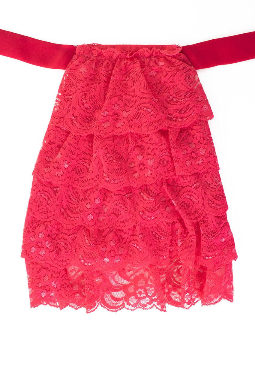 Jabot kant luxe roze