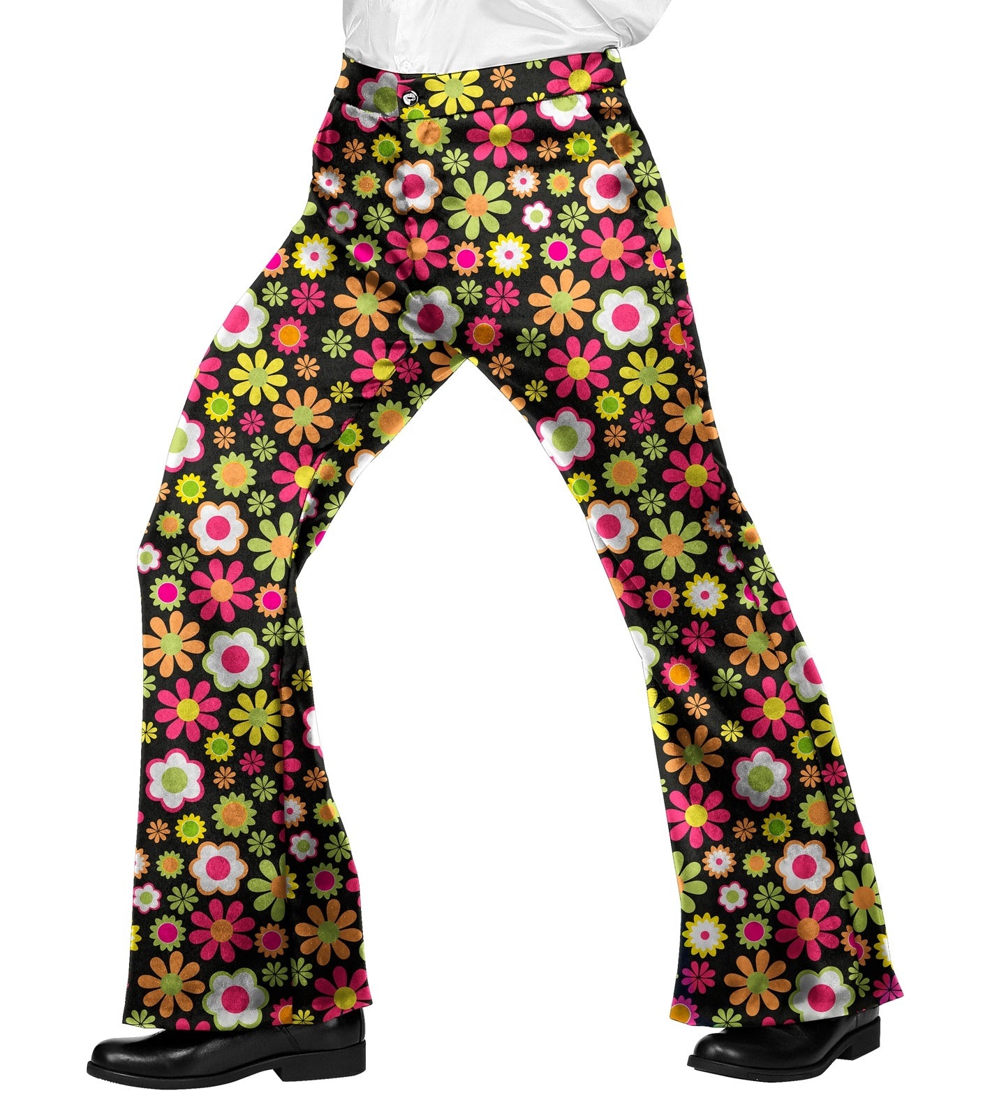 Mooie jaren 70 broek flowers heren