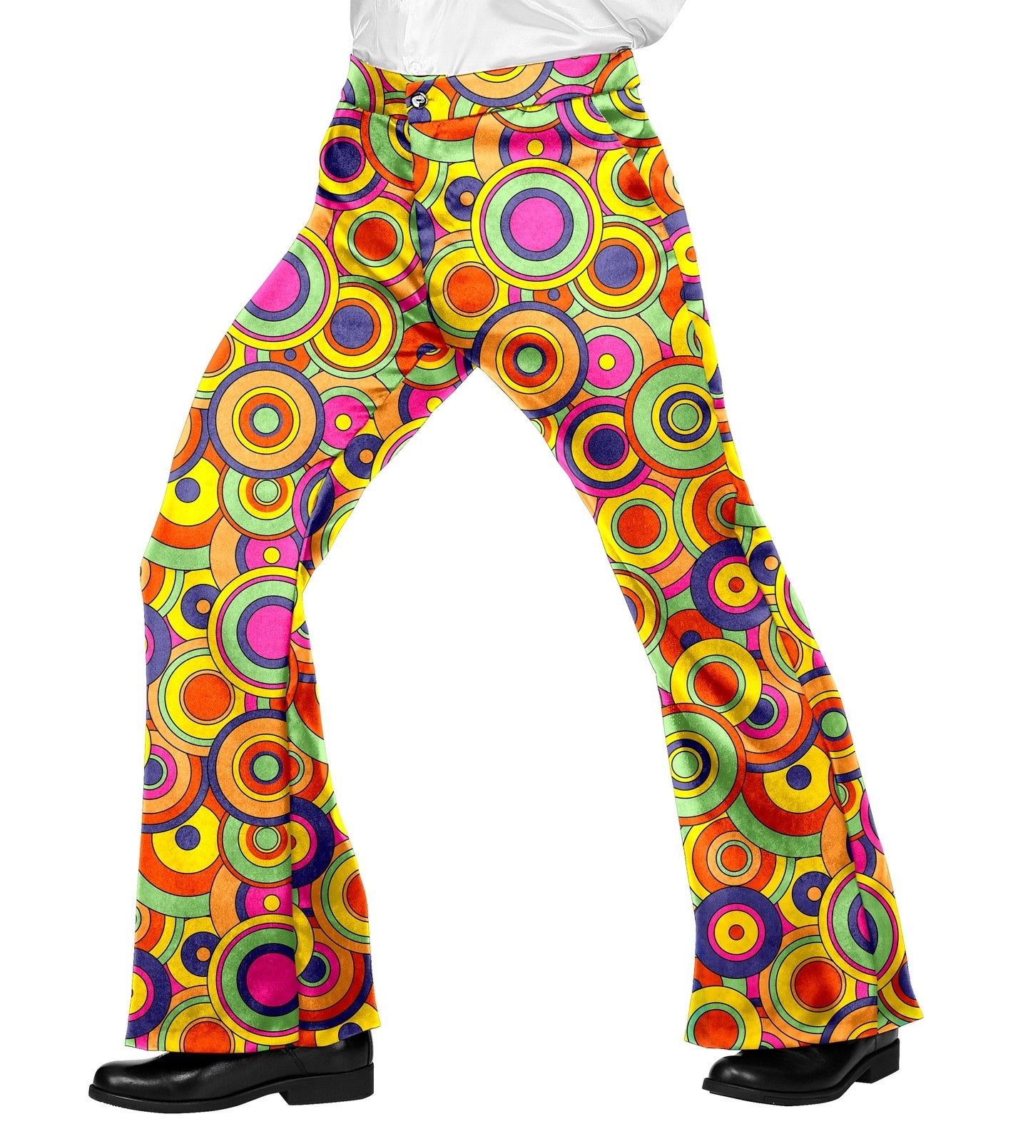 Mooie jaren 70 broek groovy cirkels heren