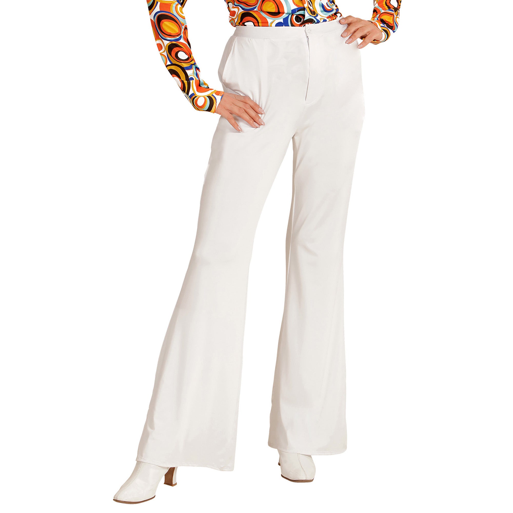 Groovy 70'S Dames Broek Wit | S/M