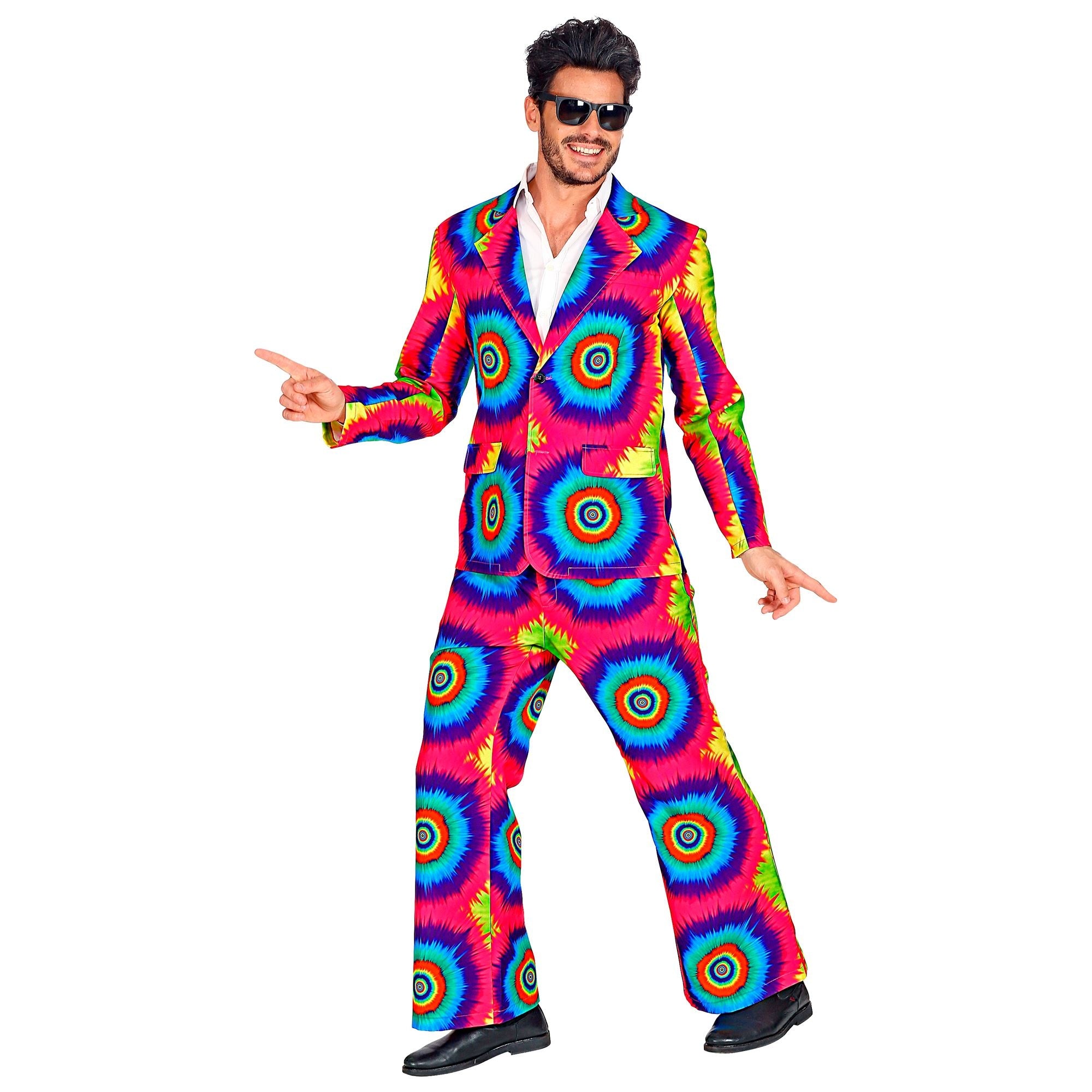 Widmann - Hippie Kostuum - Psychedelisch Tie Dye Jaren 60 - Man - multicolor - Large - Carnavalskleding - Verkleedkleding