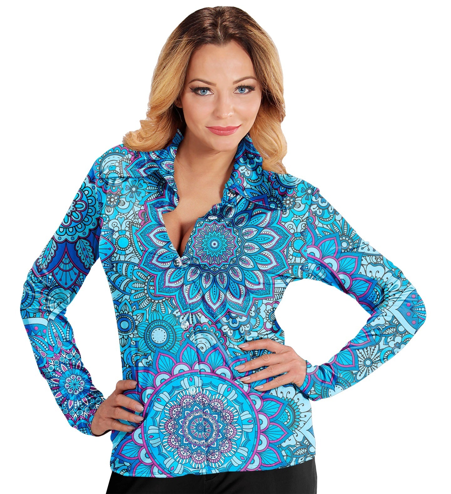 Mooi jaren 70 shirt mandala dames