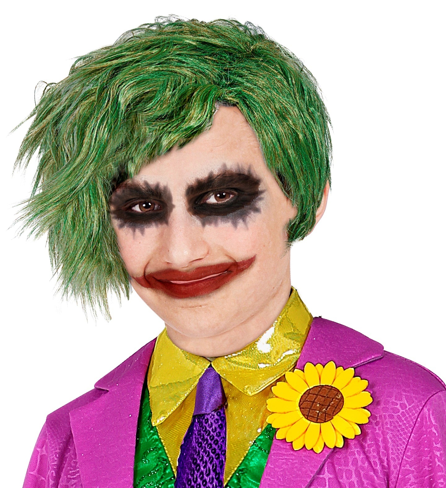 Groene joker pruik kind