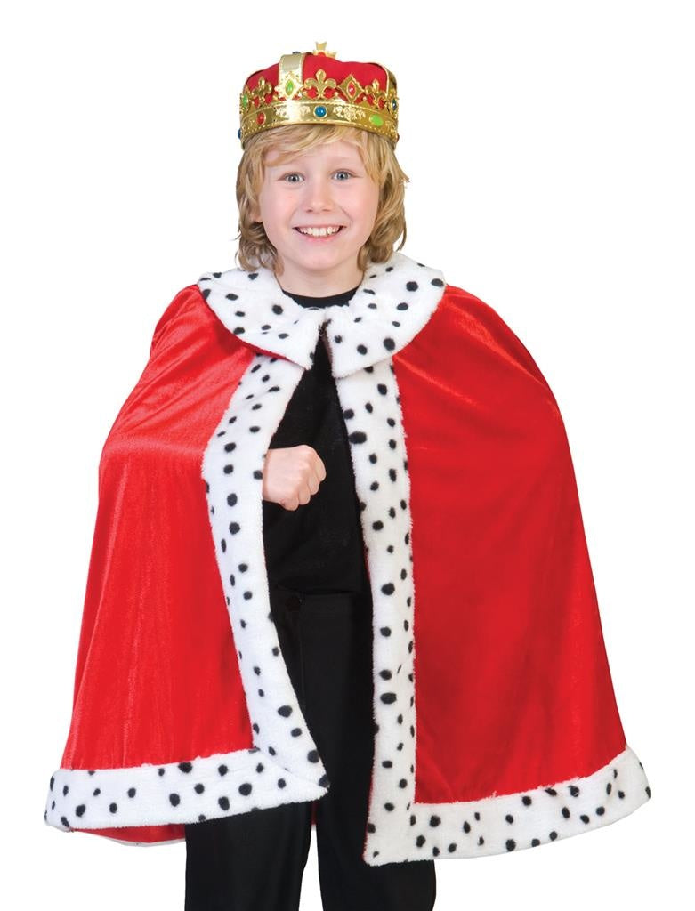 Verkleedpak cape rood Koningsmantel jongen King Arthur 116 - Carnavalskleding