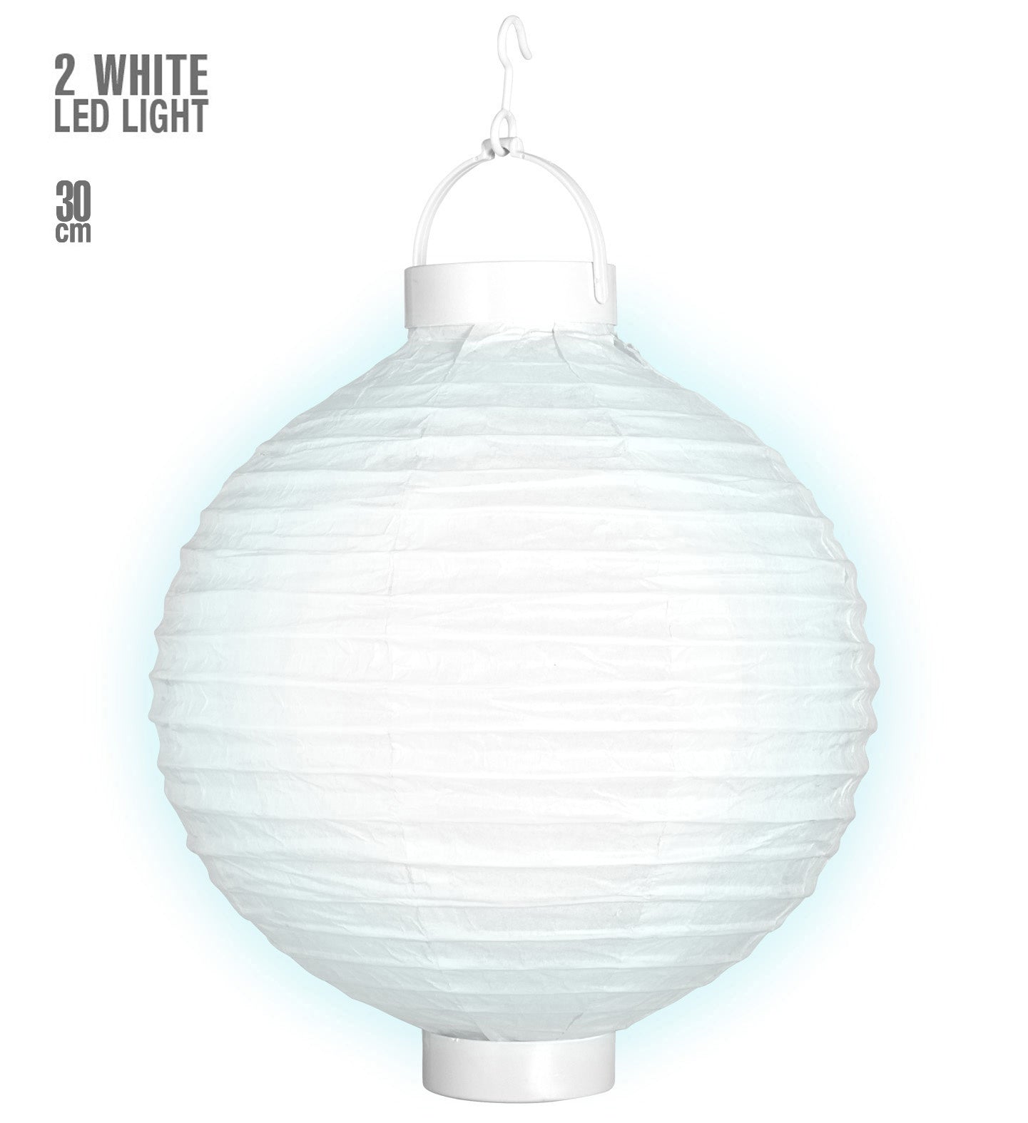 Lampion Met Licht 30Cm Wit