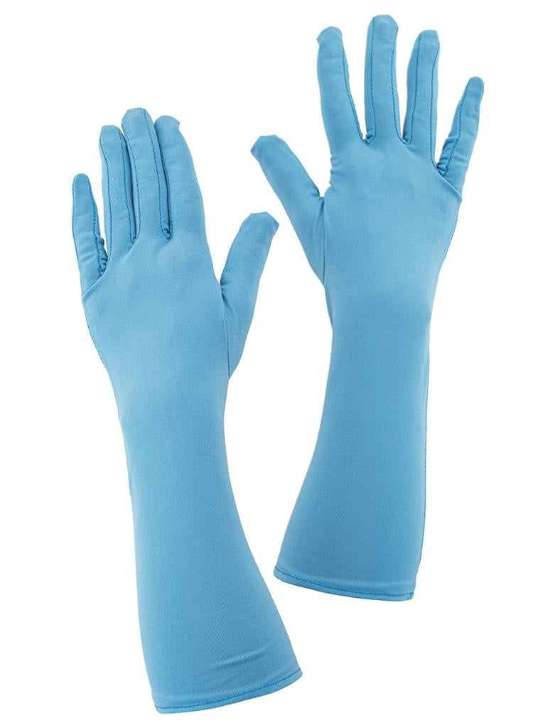 Mooie lange handschoenen in baby blauw 33cm