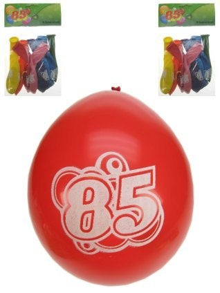 Ballonnen 85 jaar 8 stuks