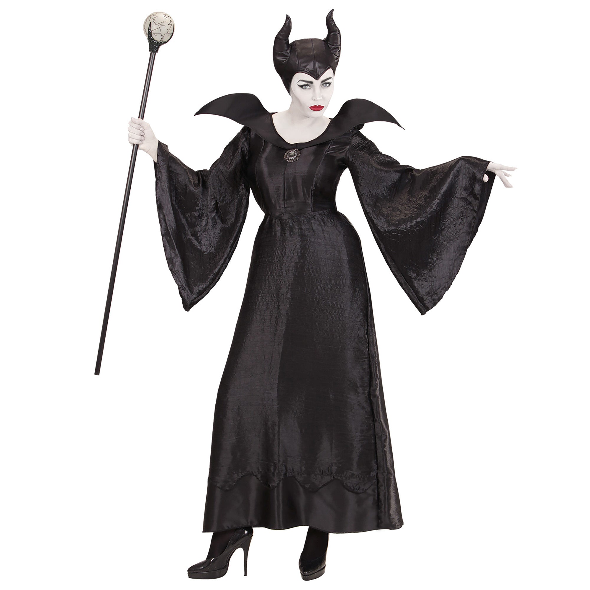 Widmann - Heks & Spider Lady & Voodoo & Duistere Religie Kostuum - Maleficent Dragula - Vrouw - zwart - Large - Carnavalskleding - Verkleedkleding