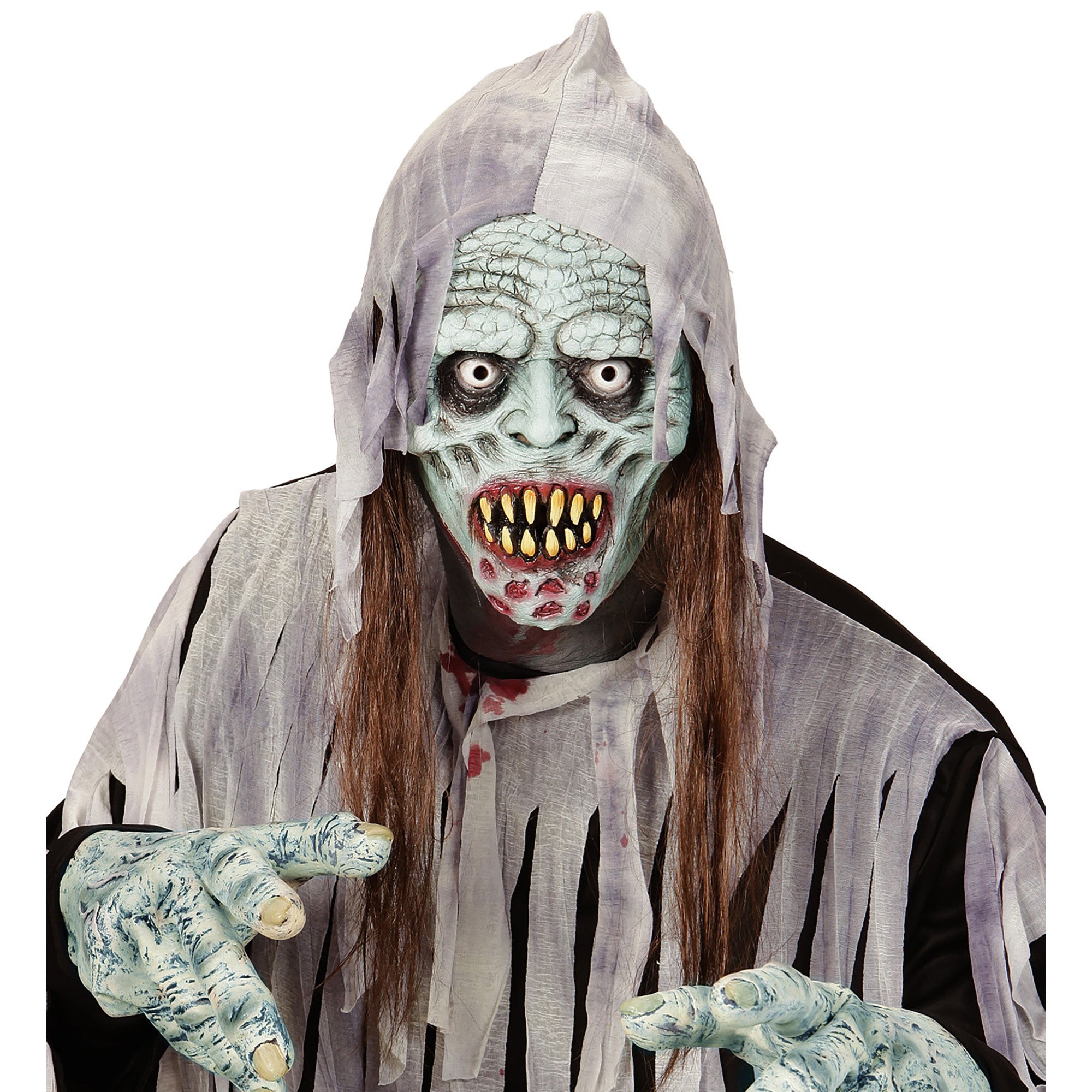 Masker Besmette Zombie Met Haar | One Size