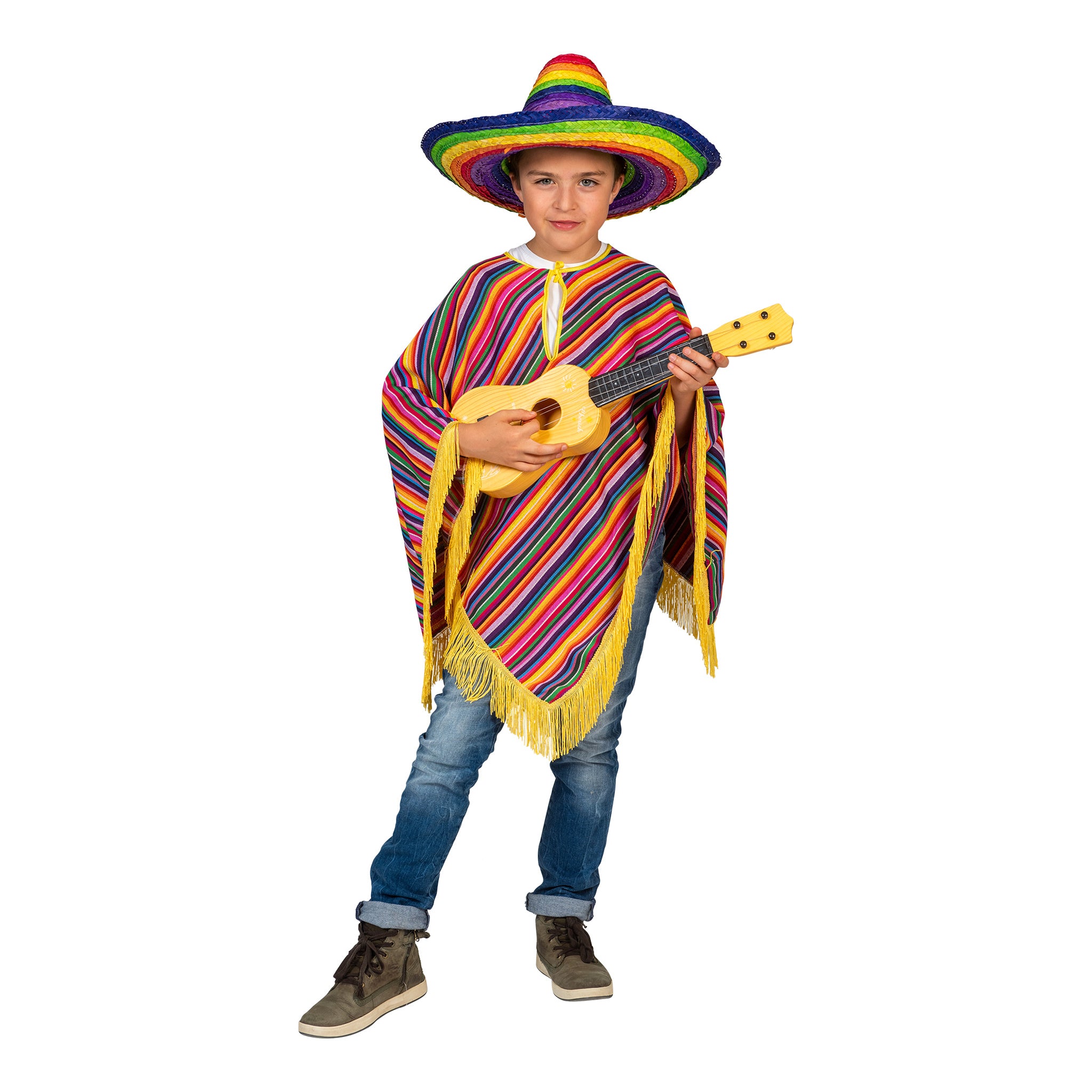 Leuke Mexicaanse poncho Tequila kinderen 128-158cm