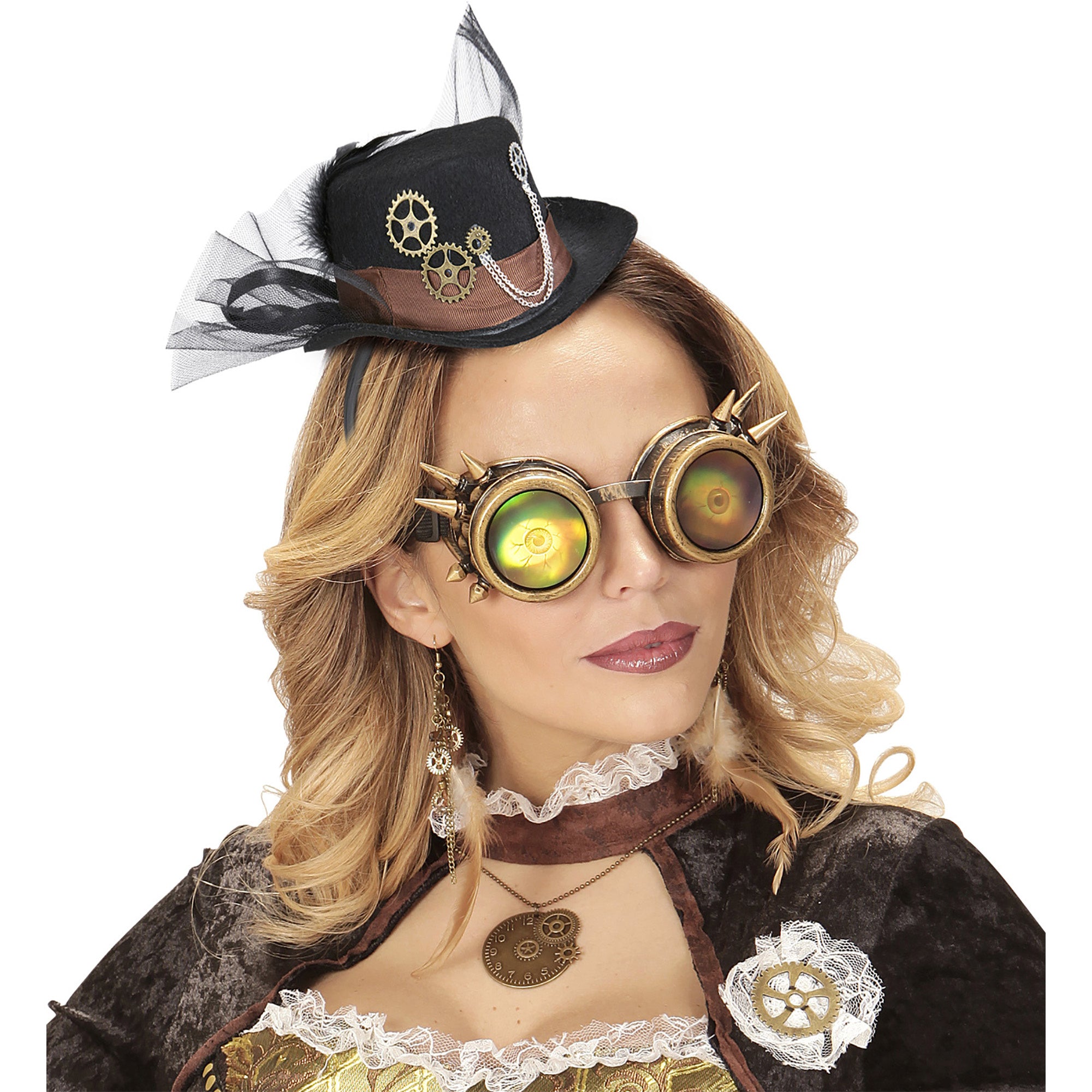 WIDMANN - Zwarte Steampunk hoed met sluier