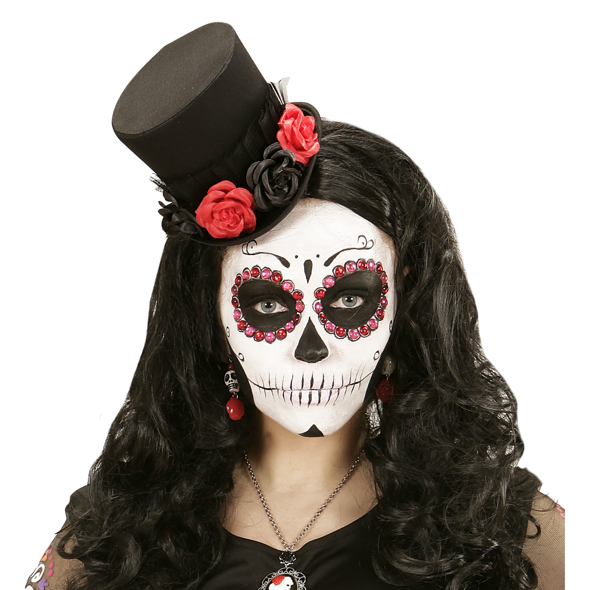 "Minihoed met rozen Día de los muertos voor volwassenen - Verkleedhoofddeksel - One size"