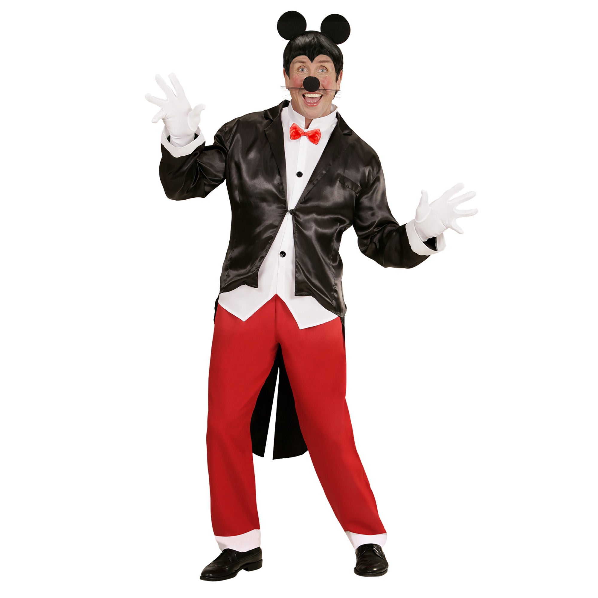 Widmann - Mickey & Minnie Mouse Kostuum - Broek En Pak Mickey Muis Heren Man - Rood, Zwart - Small - Carnavalskleding - Verkleedkleding