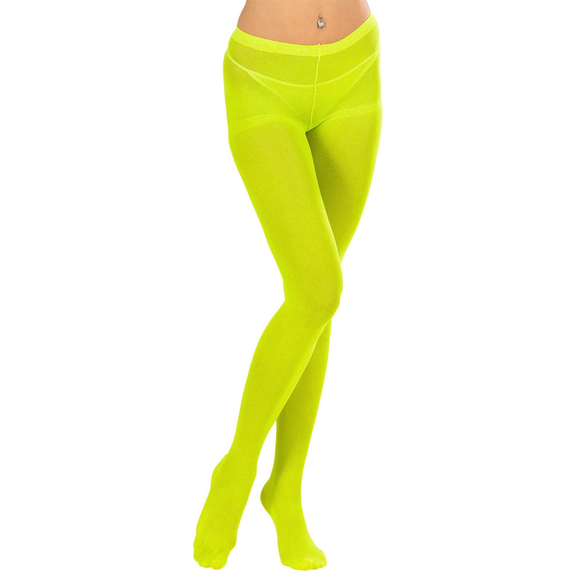 Widmann -Flashy Panty Neon 40 Denier Groen - groen - XL - Carnavalskleding - Verkleedkleding