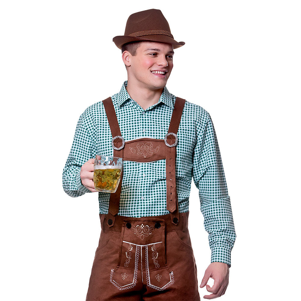 Oktoberfeest blouse groen geruit