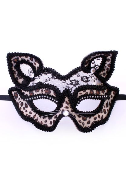 Oogmasker panter met kant