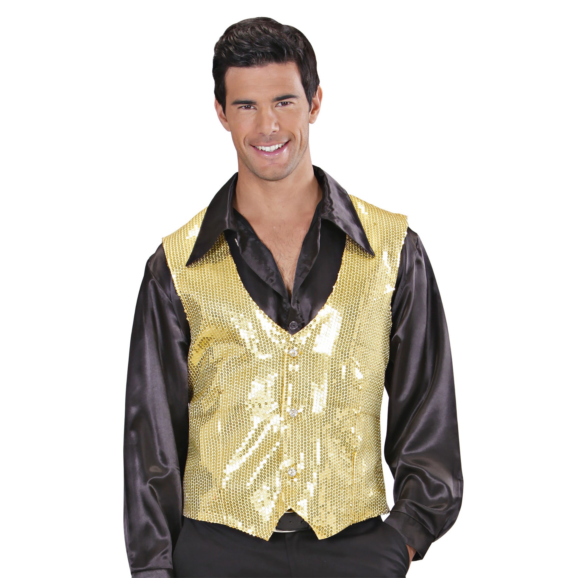 Pailletten Vest Man Goud | M