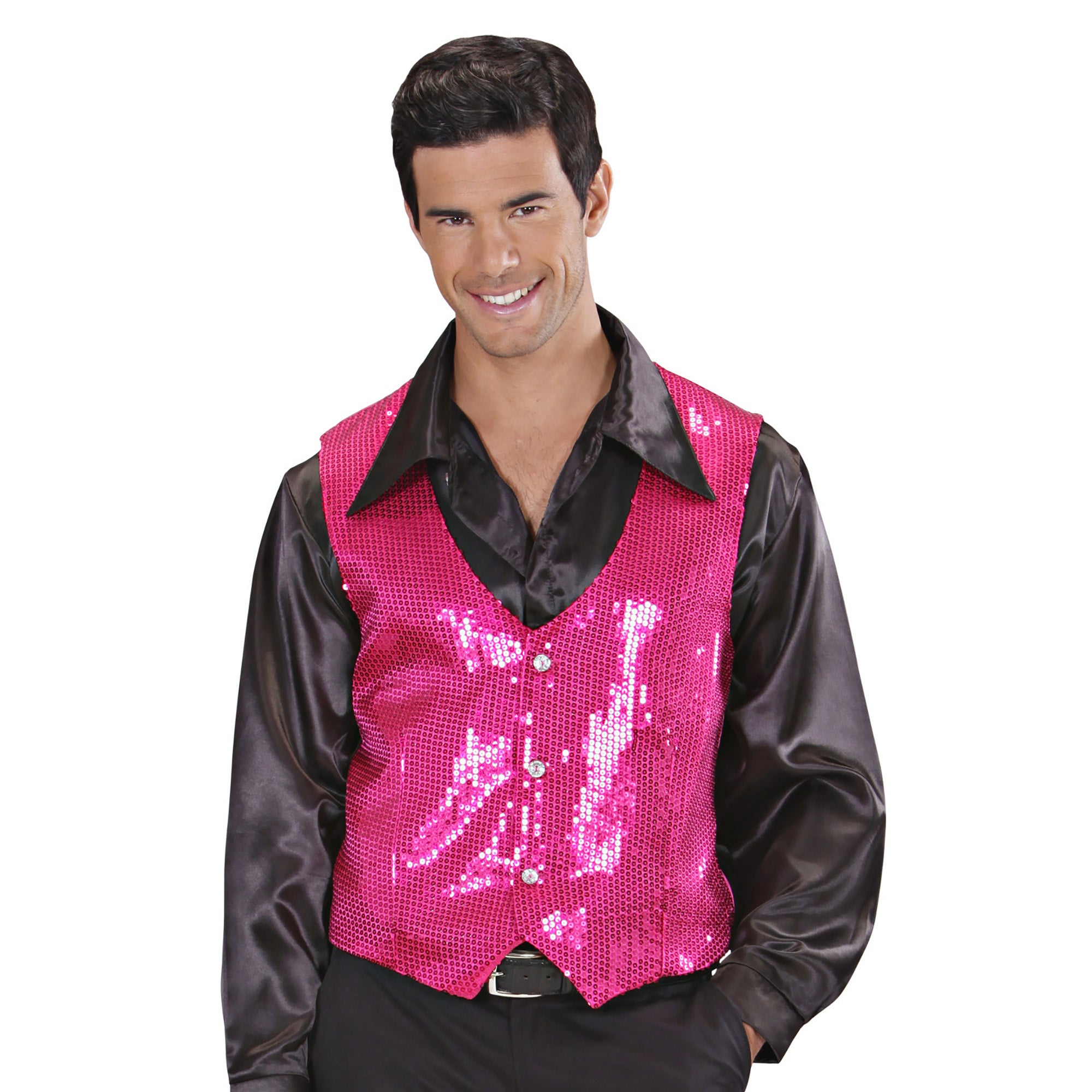 Pailletten Vest Man Roze | M