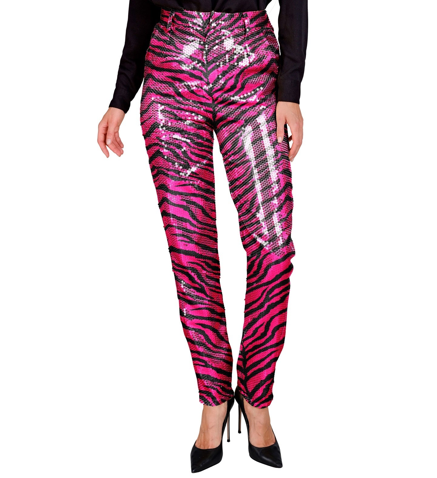 Mooie paillettenbroek Mara zebra pink