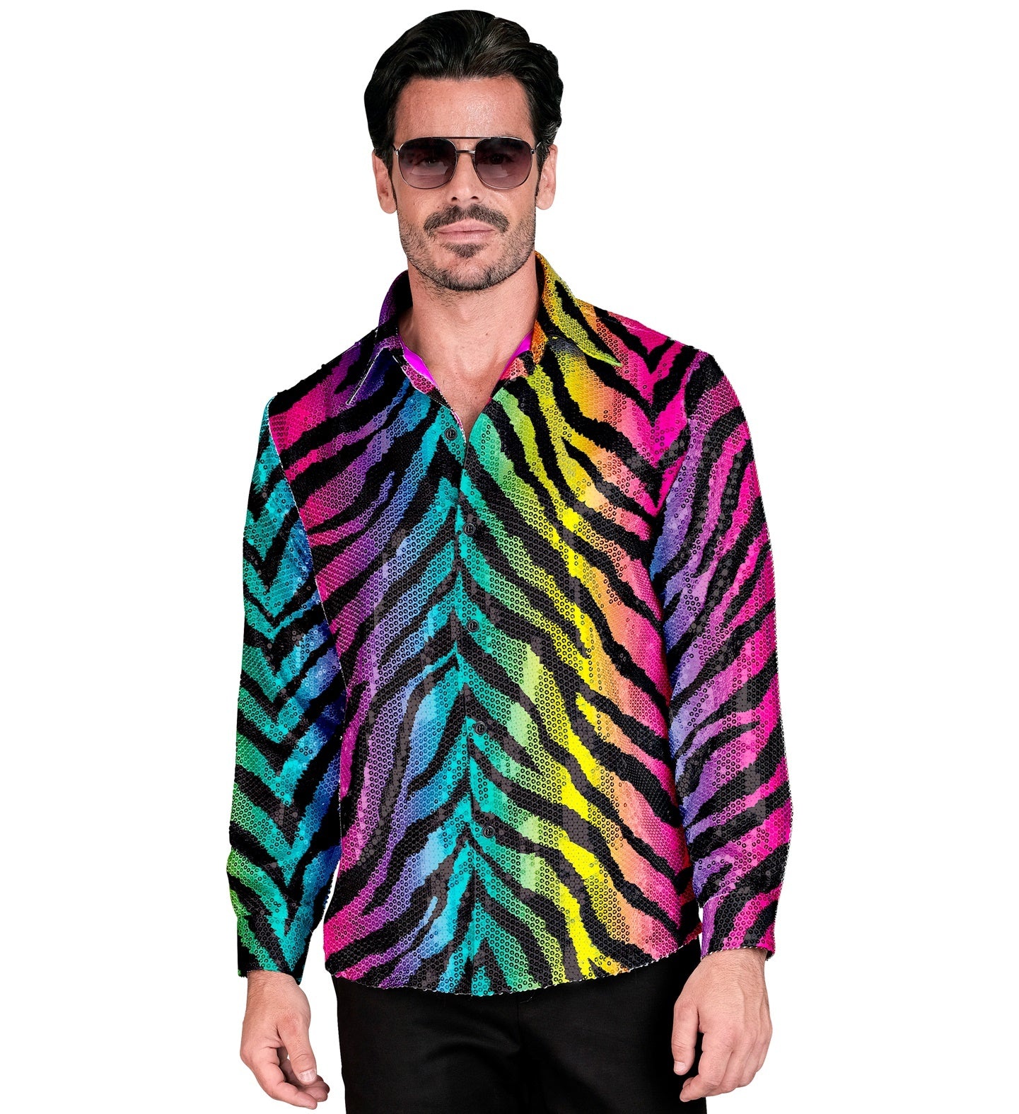 Leuk paillettenshirt heren tijger print