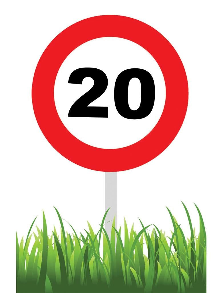 Verkeersbord 20 Jaar tuin 36cm