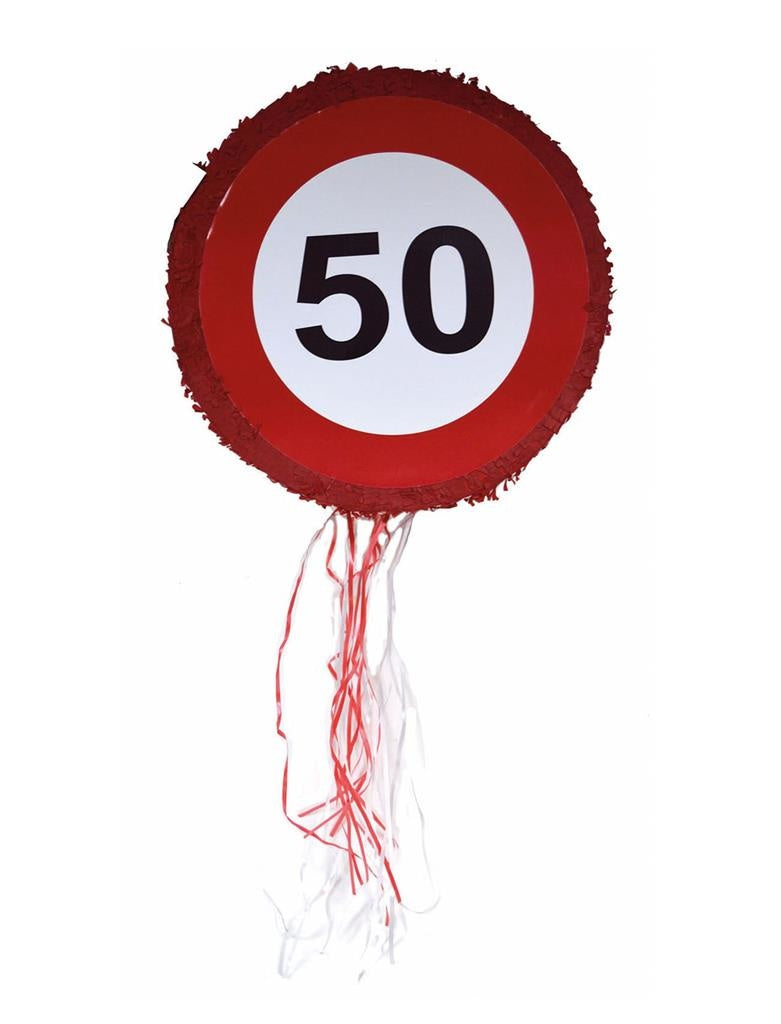 Trekpiñata Verkeersbord 50 Jaar