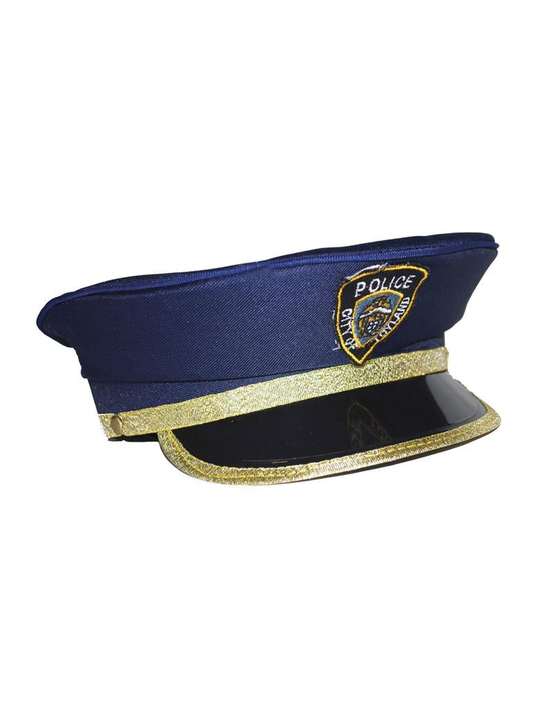 Kinder politiepet blauw met goud - Agenten - Carnaval verkleed hoeden