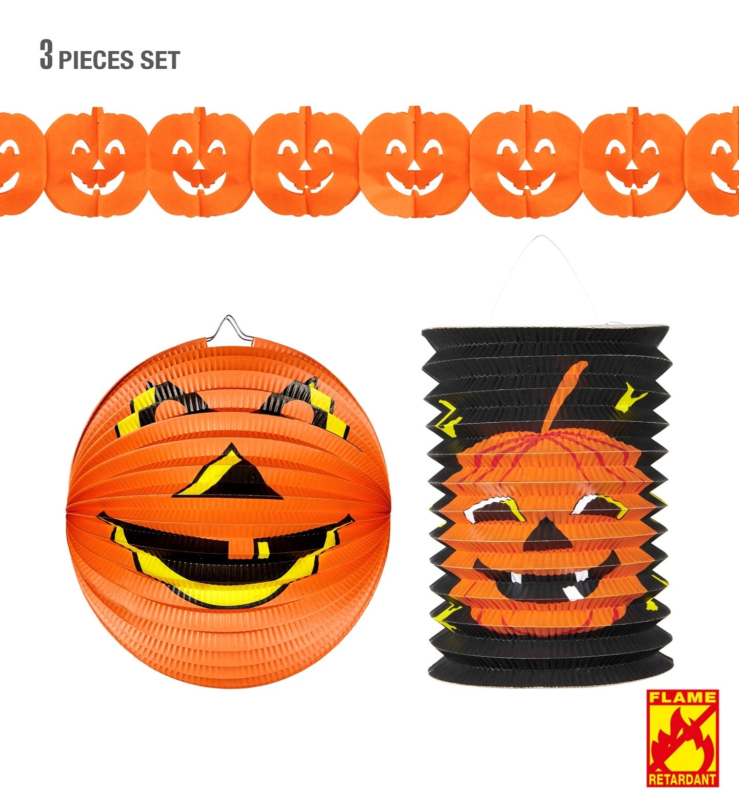 3-delige pompoen slinger decoratie halloween