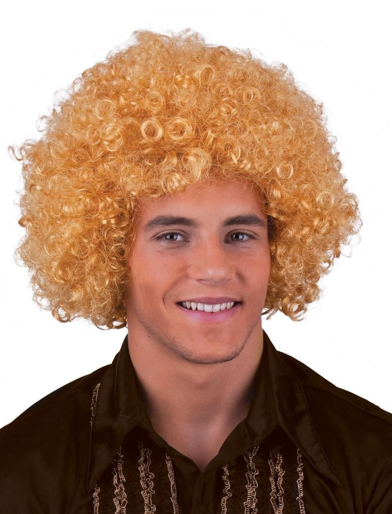 Mooie pruik disco afro Sam blond