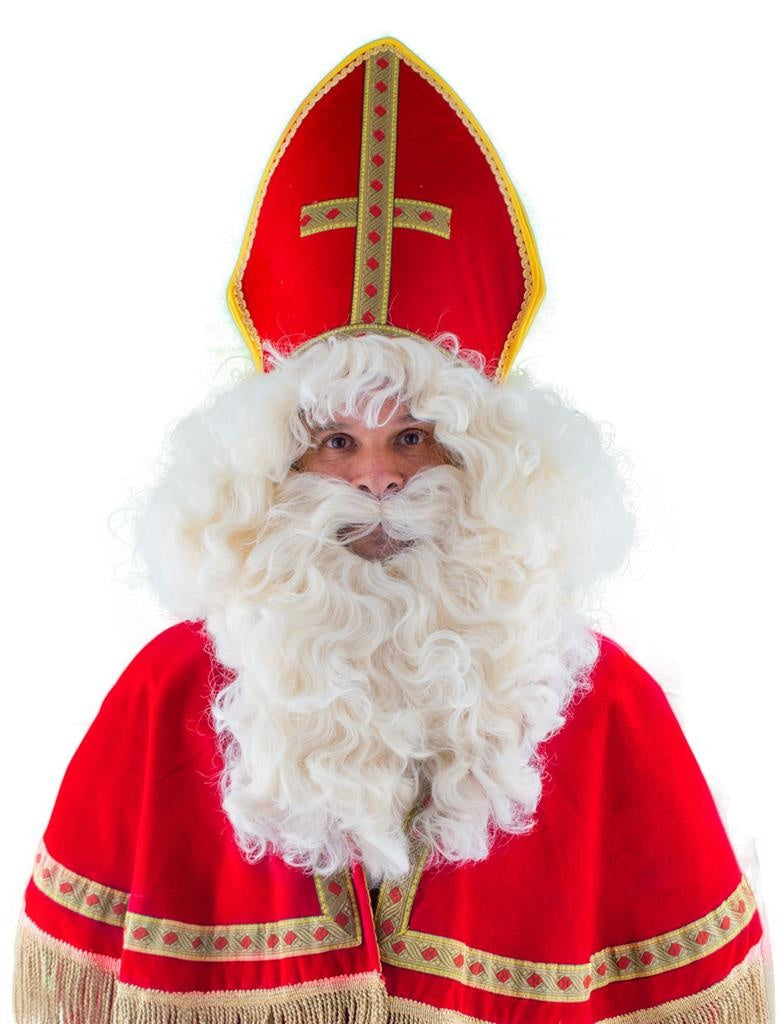 Luxe Sinterklaas pruik met baard en snor