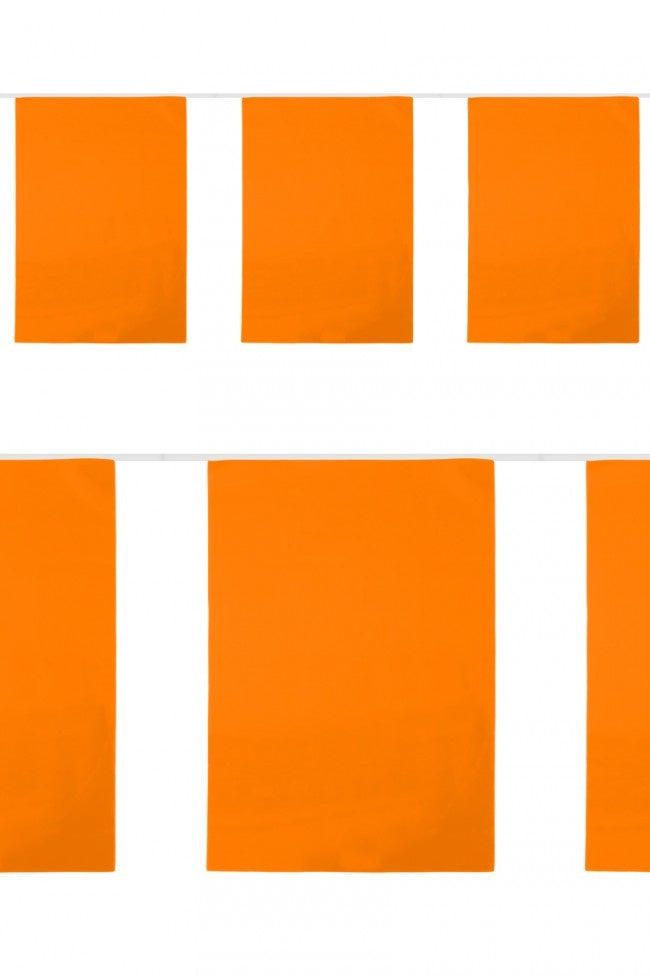 Vlaggenlijn - Rechthoek 30x44cm- Oranje - PVC - 10m - Brandveilig