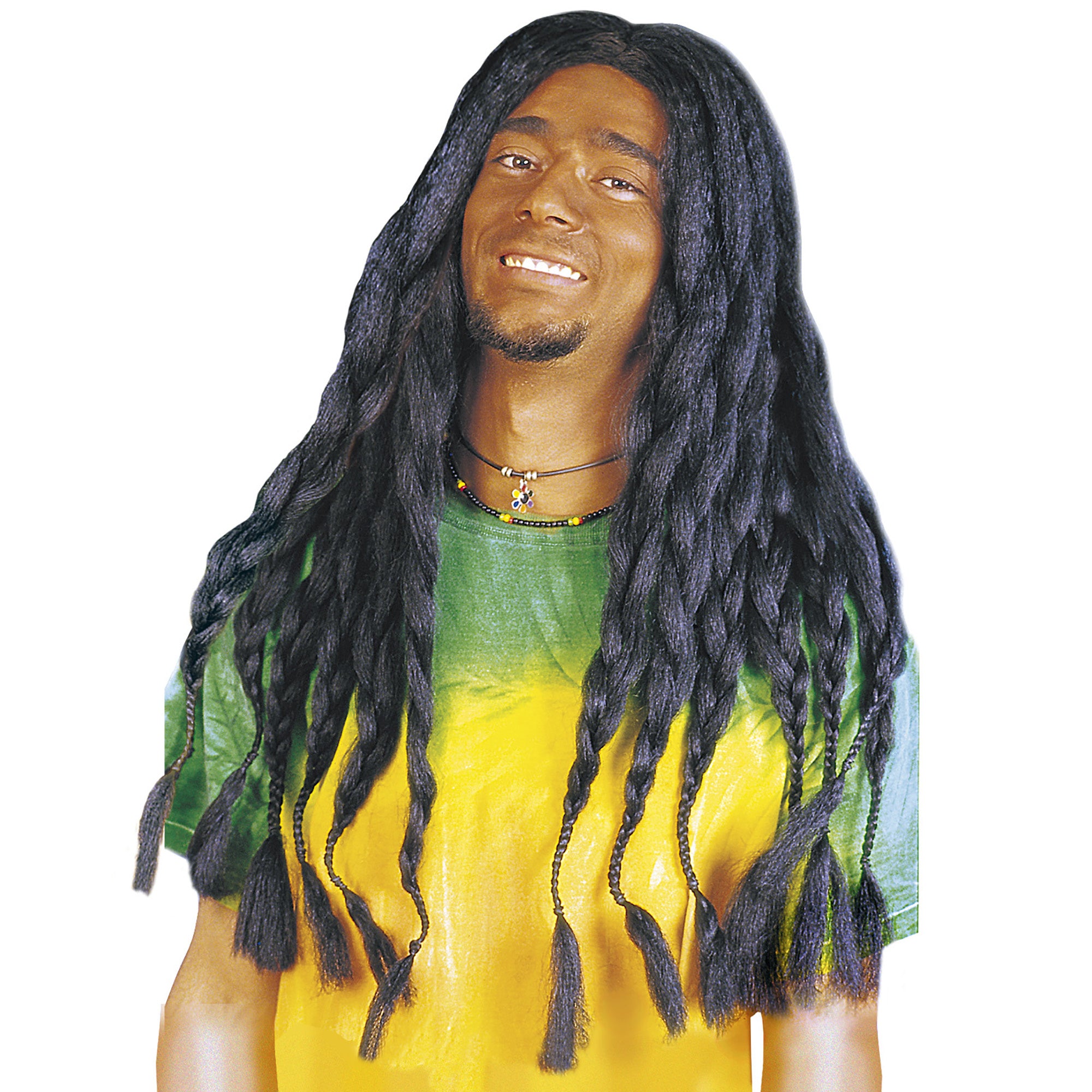 Widmann - Bob Marley & Reggae & Rasta Kostuum - Pruik, Rasta - zwart - Carnavalskleding - Verkleedkleding