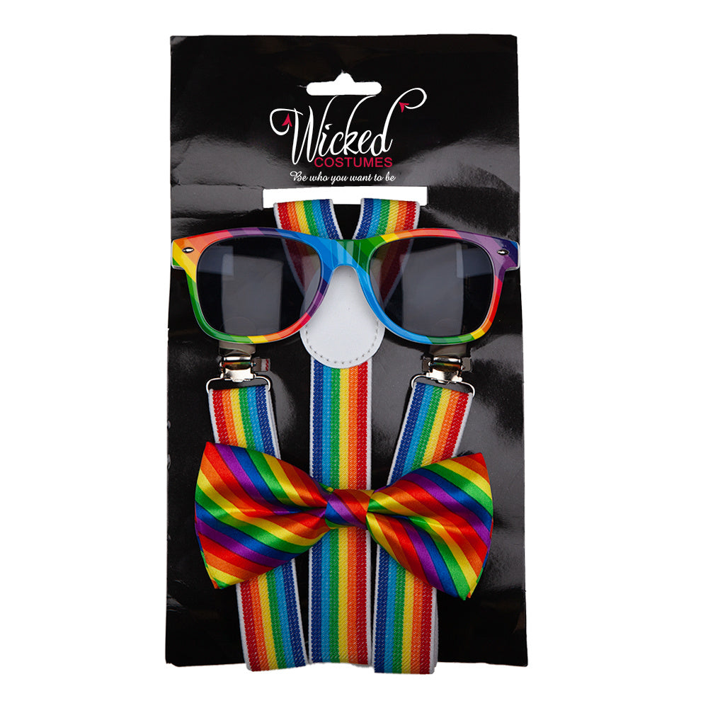 Leuke regenboog verkleed set volwassenen