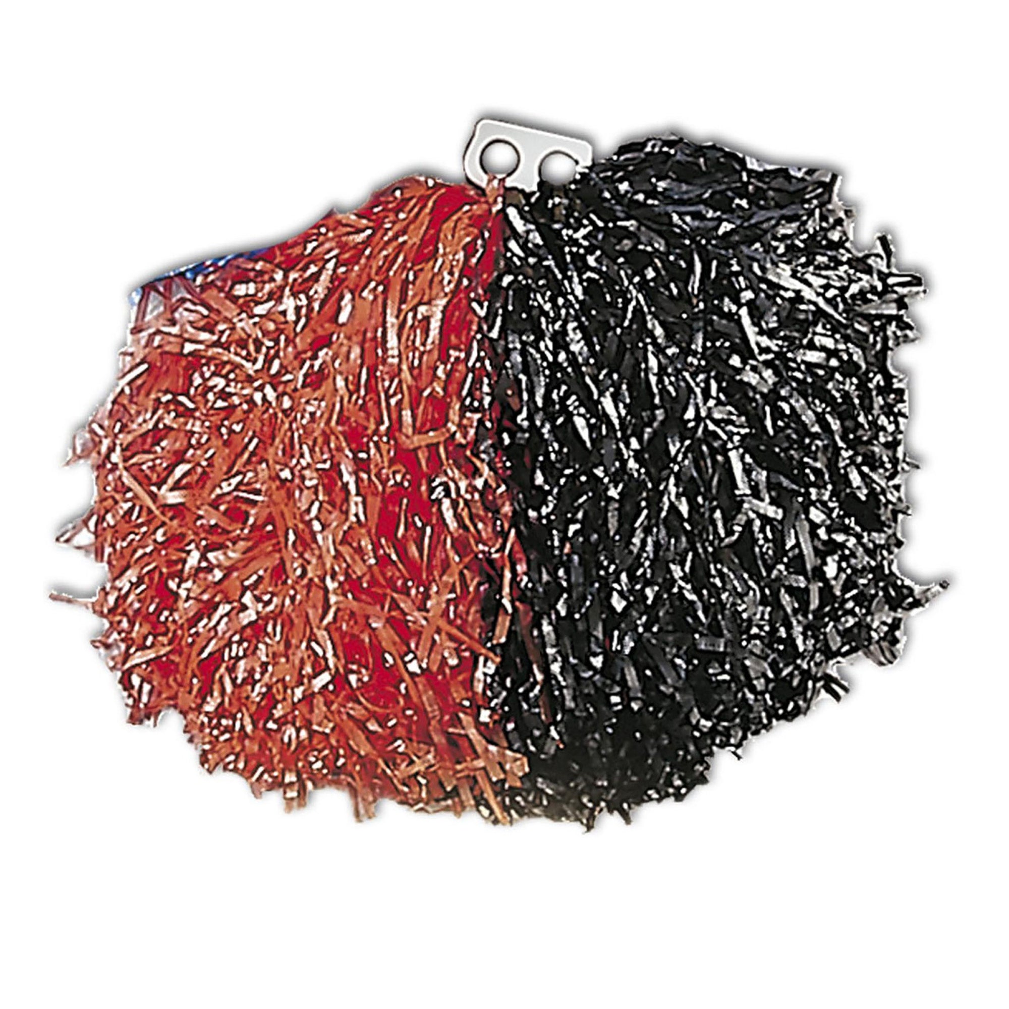 Rood met zwarte pompoms voor cheerleaders