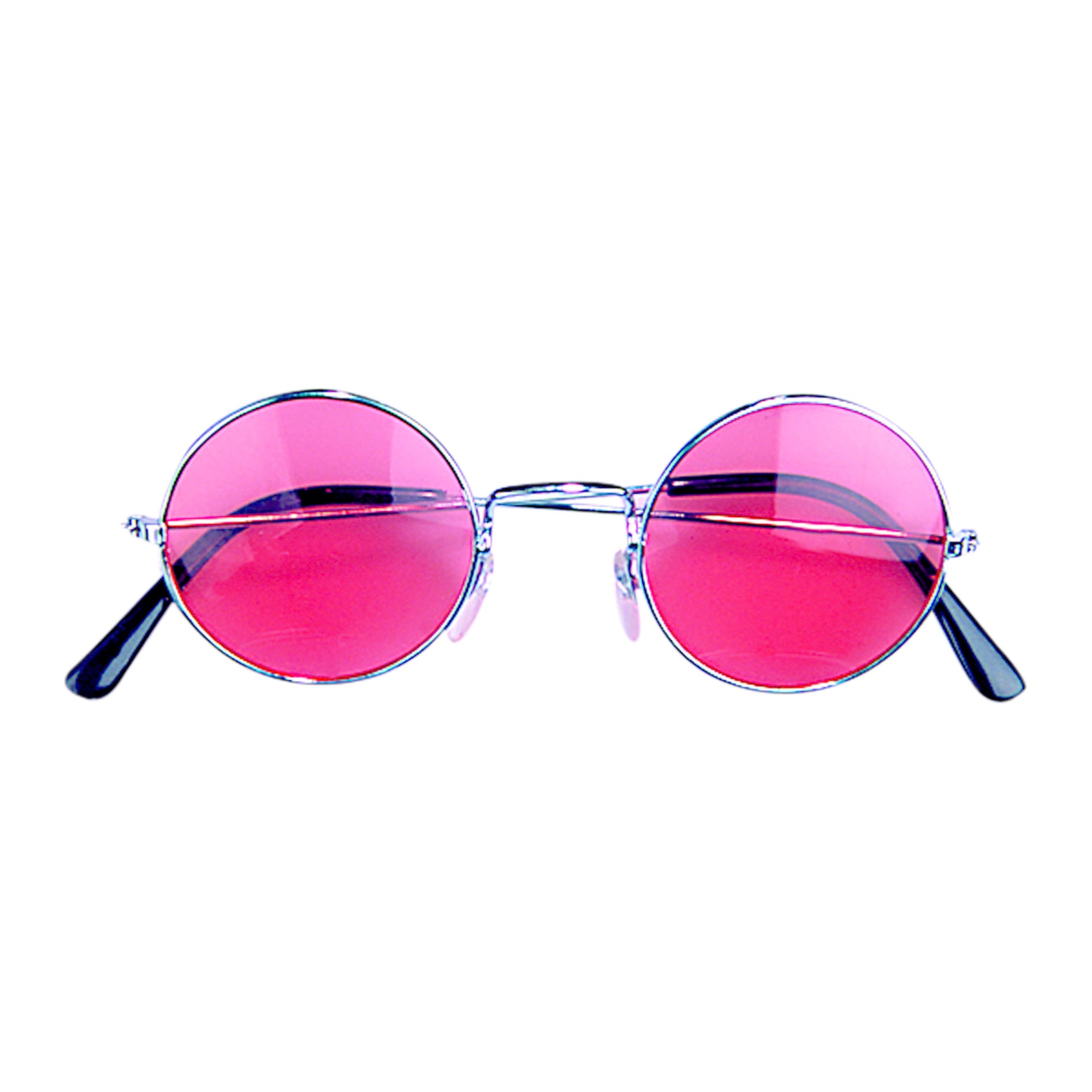 Widmann - Hippie Kostuum - Freaky Bril, Hippie Roze Glas - rood - Halloween - Verkleedkleding