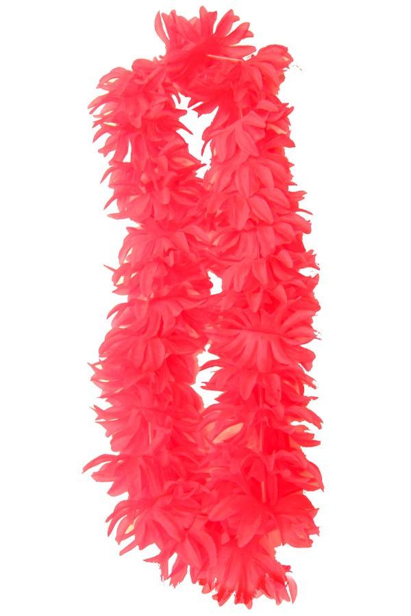 Neon roze hawaii bloemen krans/slinger - Verkleed accessoires