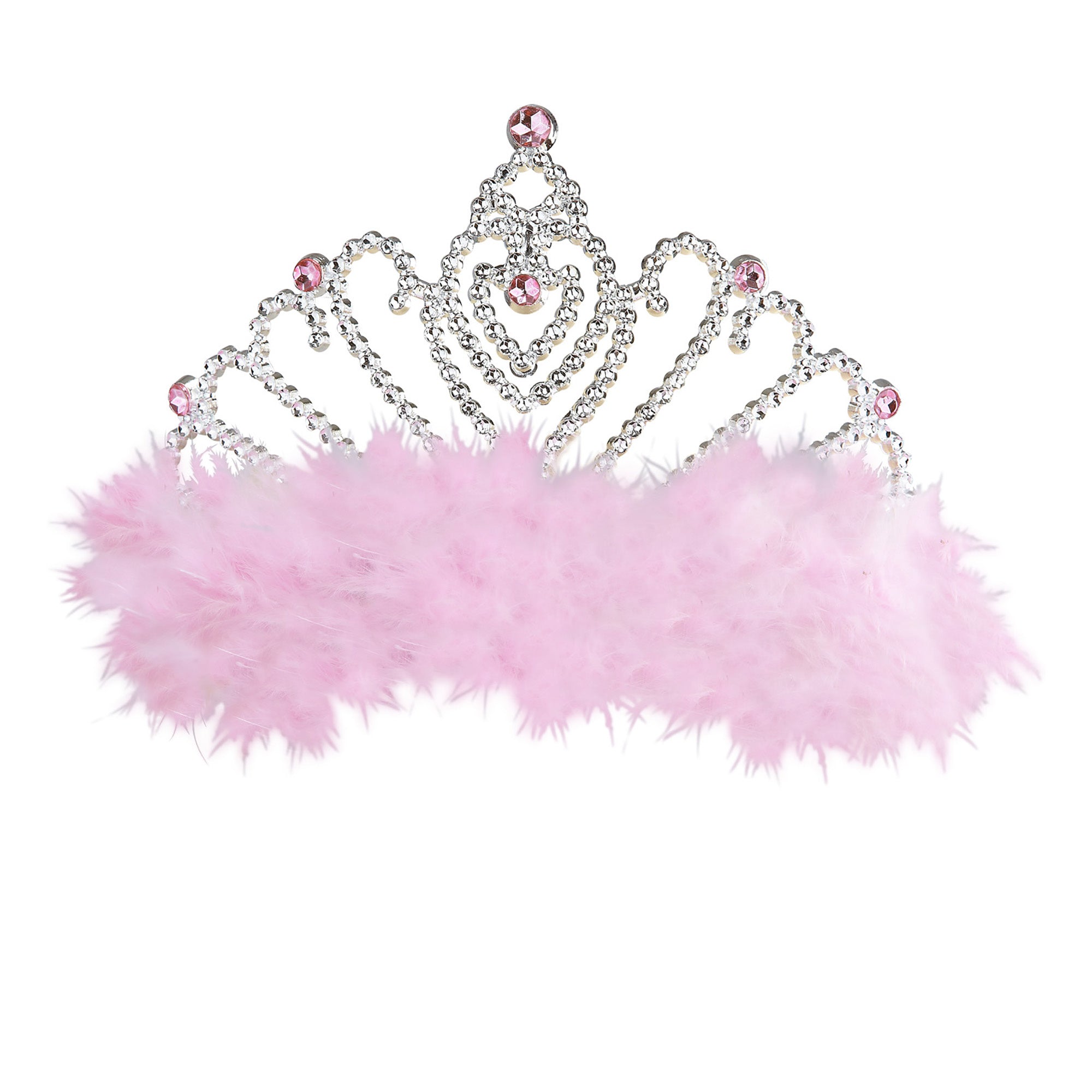 WIDMANN - Prinsessen diadeem met roze nep bond - Accessoires > Toverstokken, tiara's