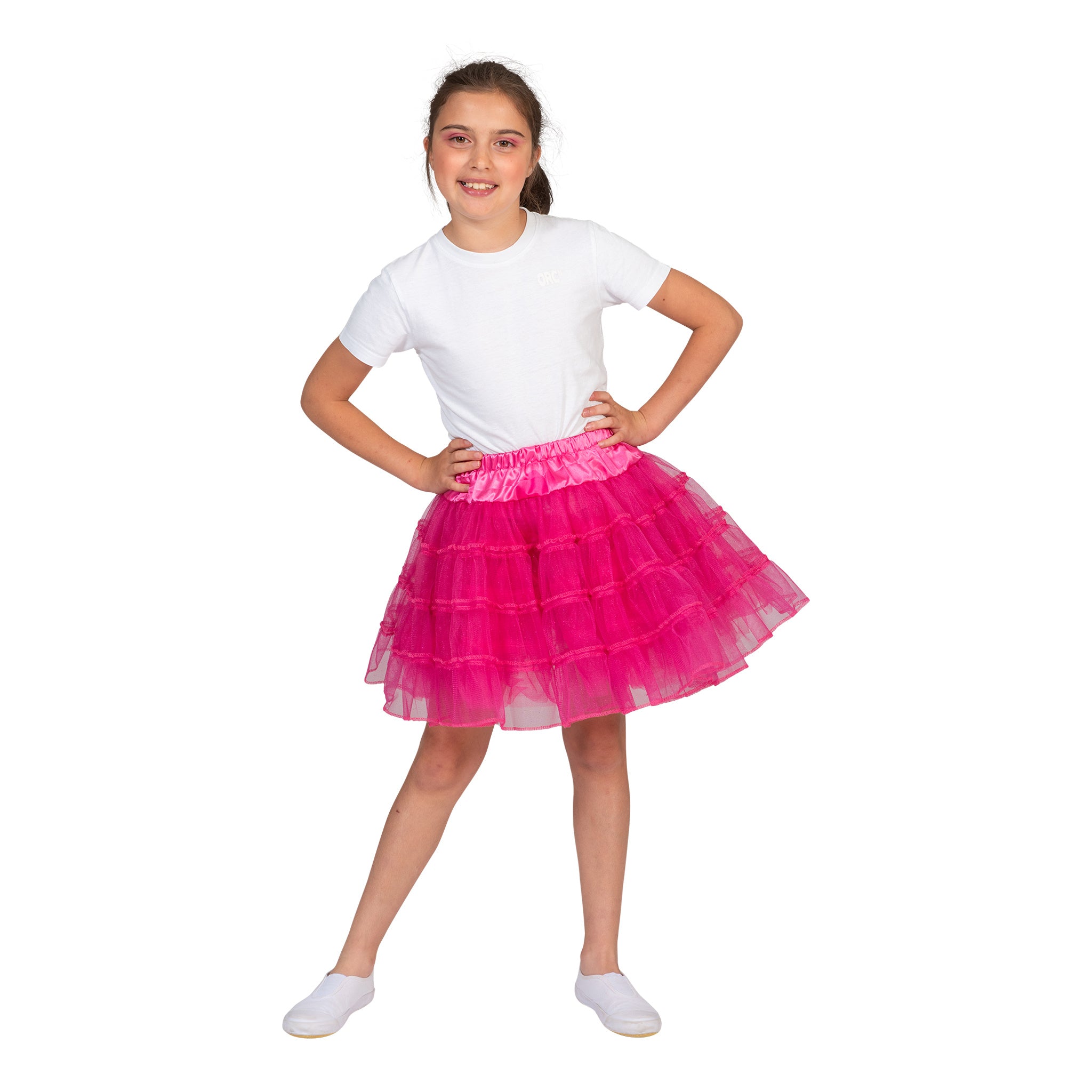 Mooie volle roze/fuchsia petticoat Sterre kinderen 128-158cm