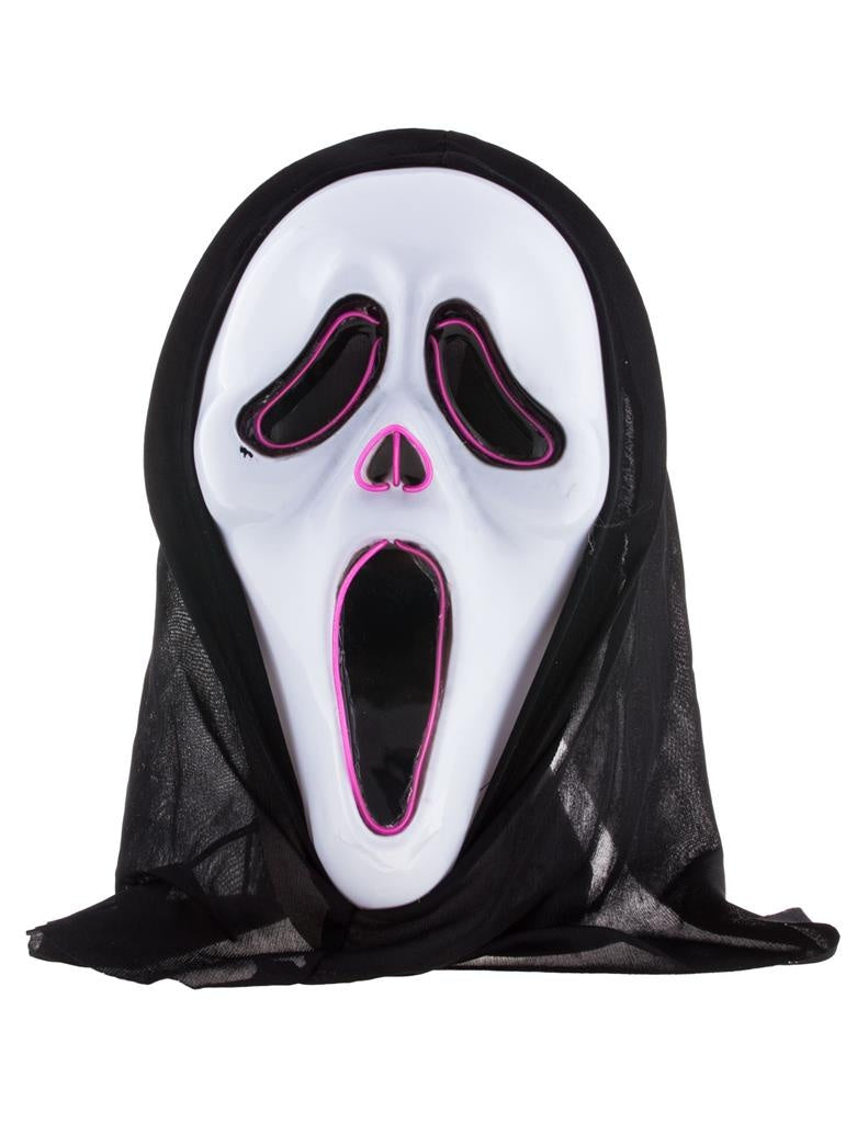 Masker scream met kap en licht