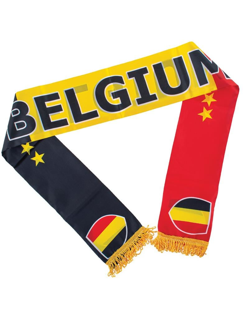 Funny Fashion - Belgie supporters vlag kleuren sjaal 150 cm