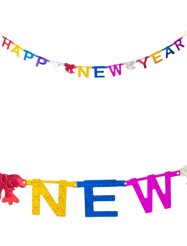 Leuke slinger Happy New Year in felle kleuren  180cm